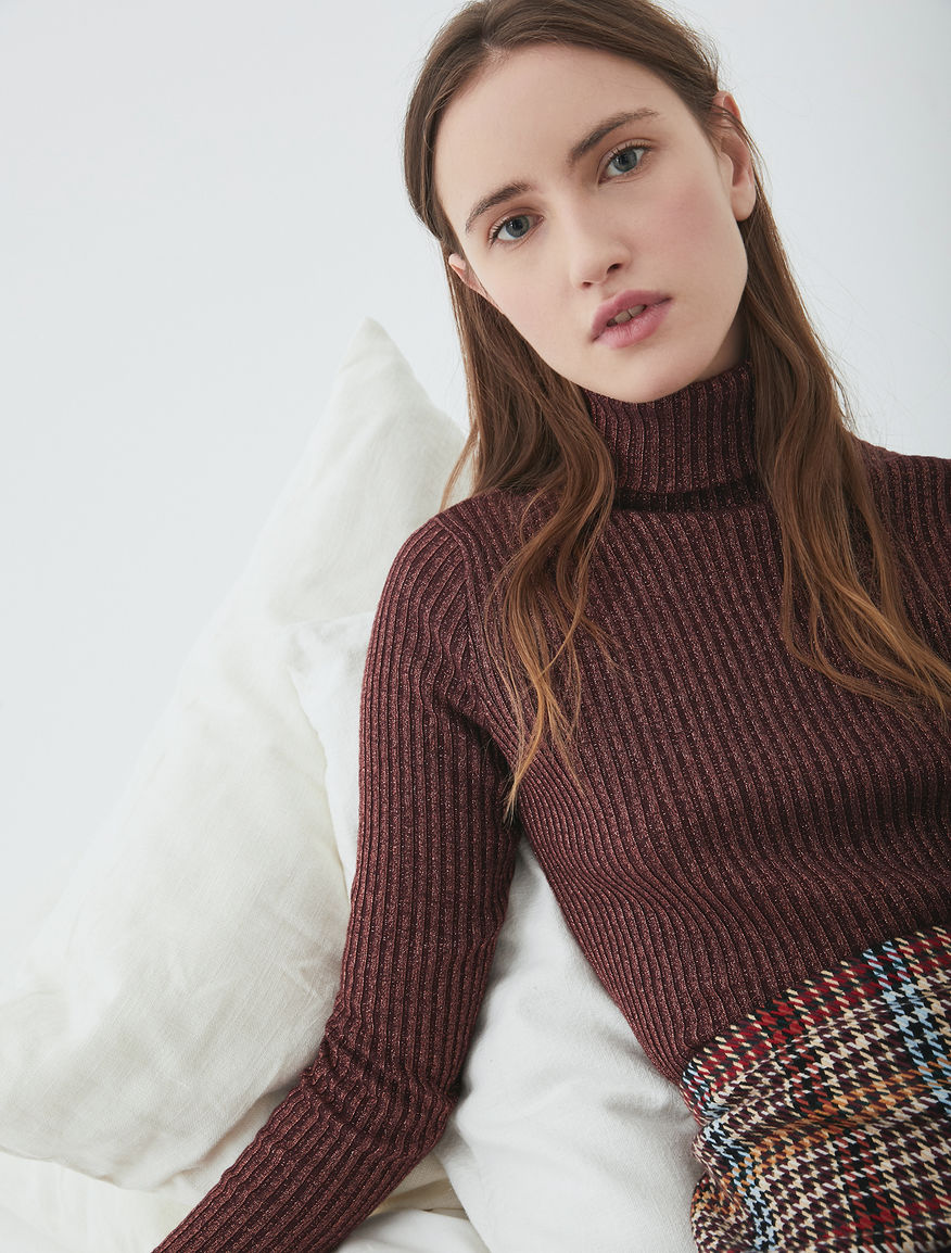 Lurex polo neck jumper Lurex polo neck jumper