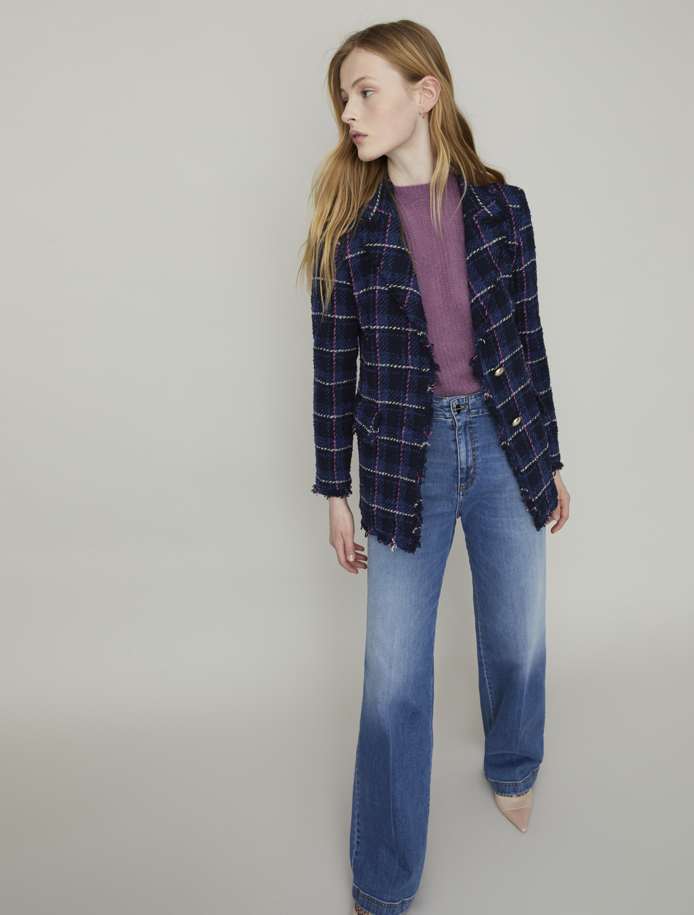 warehouse chenille tweed jacket