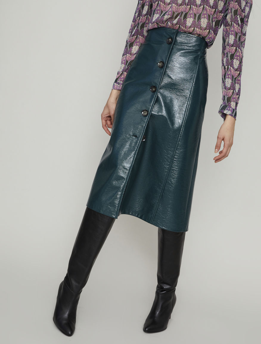 Patent leather-look skirt Patent leather-look skirt
