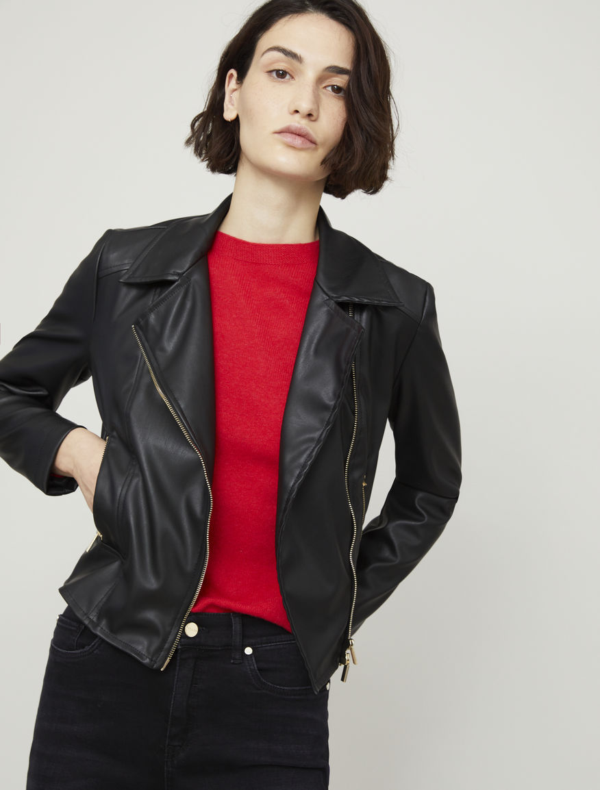 Coated-look biker-style jacket Coated-look biker-style jacket