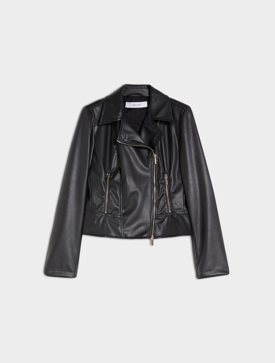 Coated-look biker-style jacket Coated-look biker-style jacket