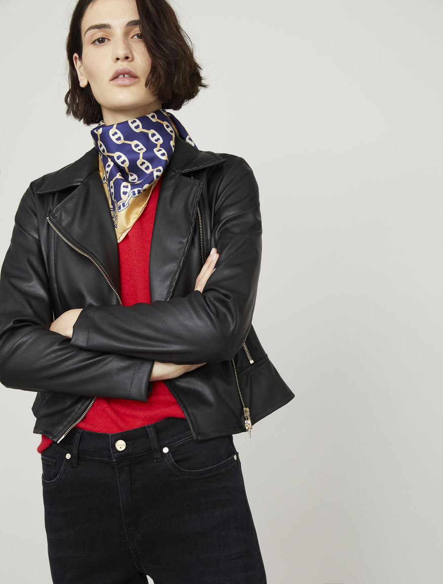 Coated-look biker-style jacket Coated-look biker-style jacket