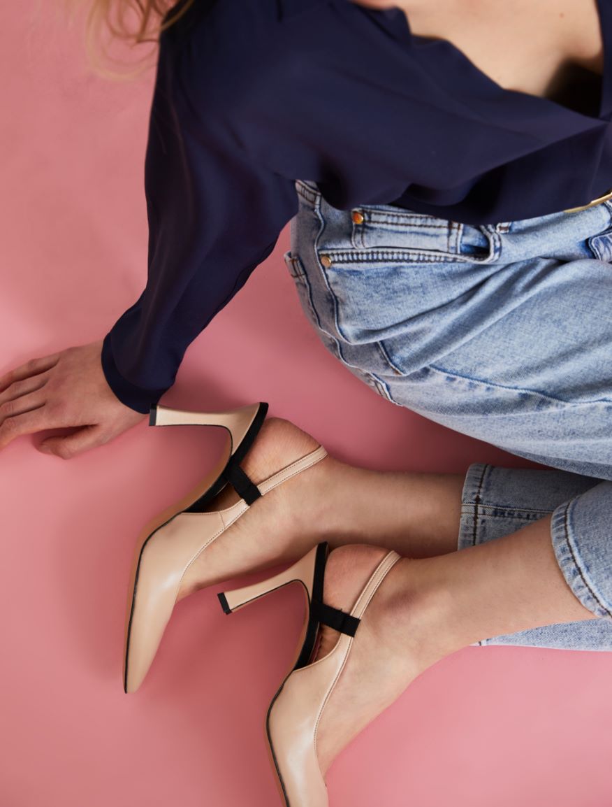 Leather slingbacks Leather slingbacks