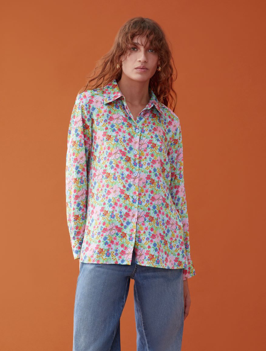 Figureskimming shirt, skyblue iBlues