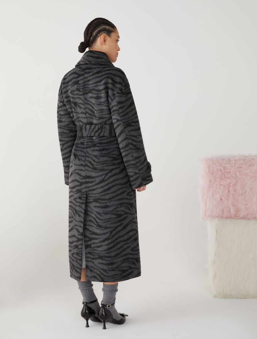 Jacquard coat - MELANGE DARK GREY - 2 - iBlues