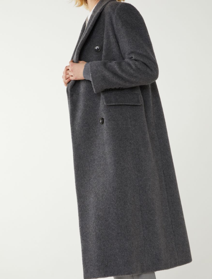 Oversized coat - MELANGE GREY - 3 - iBlues