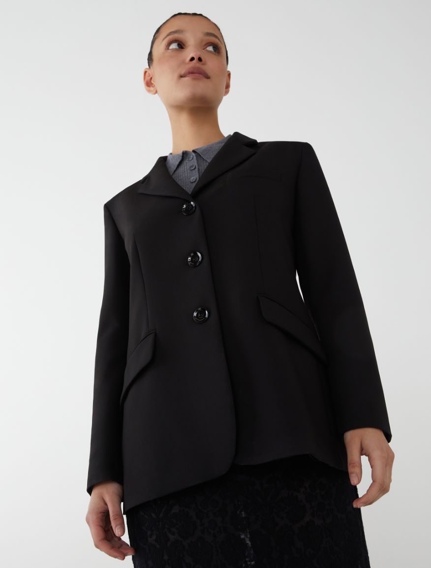 Fitted-waist blazer - BLACK - 4 - iBlues