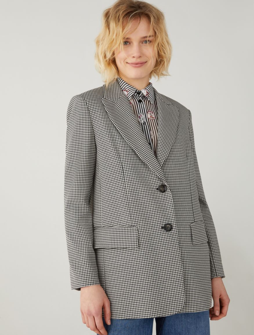 Straight-fit blazer - WOOL WHITE - 4 - iBlues