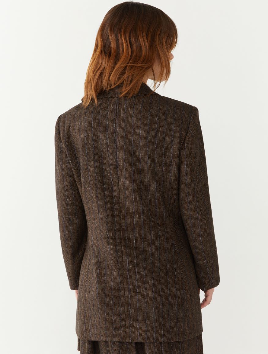 Double-breasted blazer - DARK BROWN - 2 - iBlues