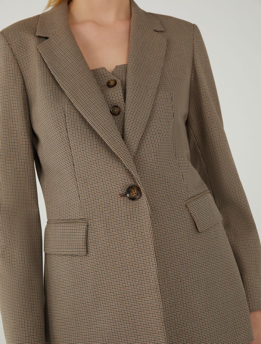 Figure-skimming blazer - CAMEL - 3 - iBlues