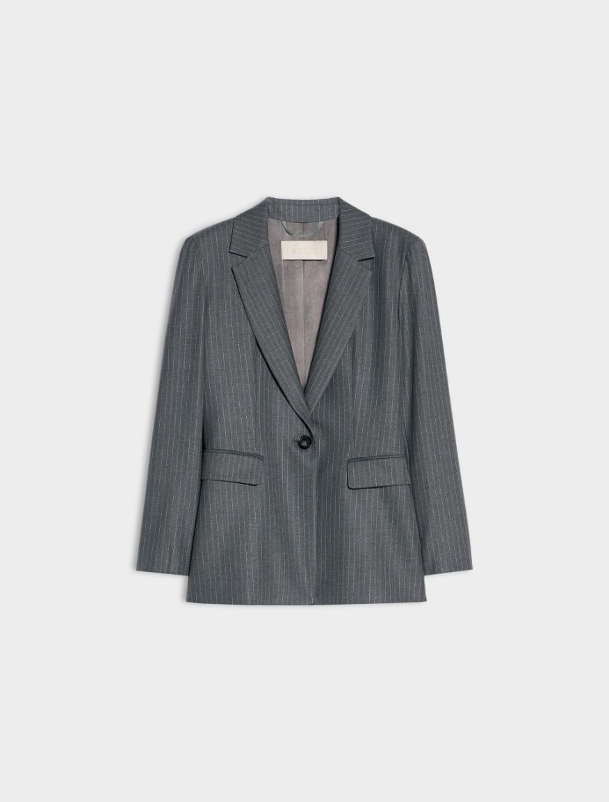 Figure-skimming blazer - DARK GREY - 5 - iBlues