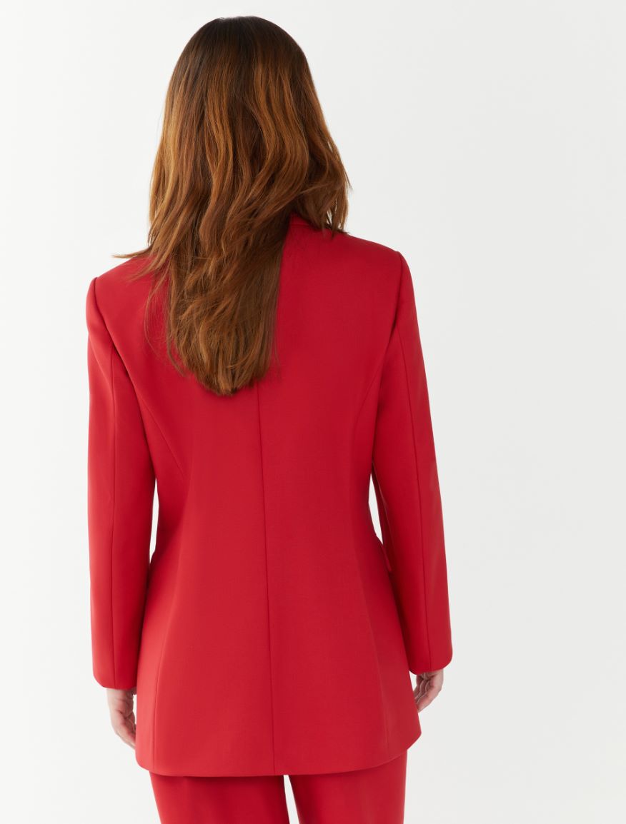 Figure-skimming blazer - RED - 2 - iBlues