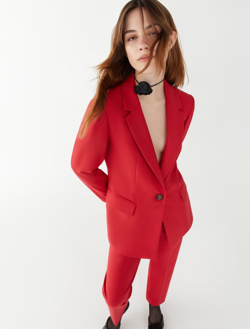 Figure-skimming blazer - RED - iBlues