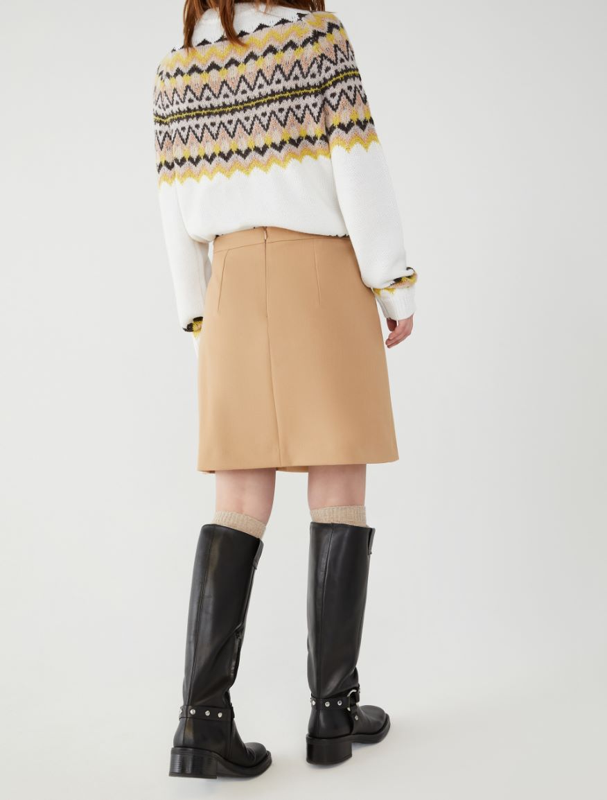 Flared skirt - CAMEL - 2 - iBlues