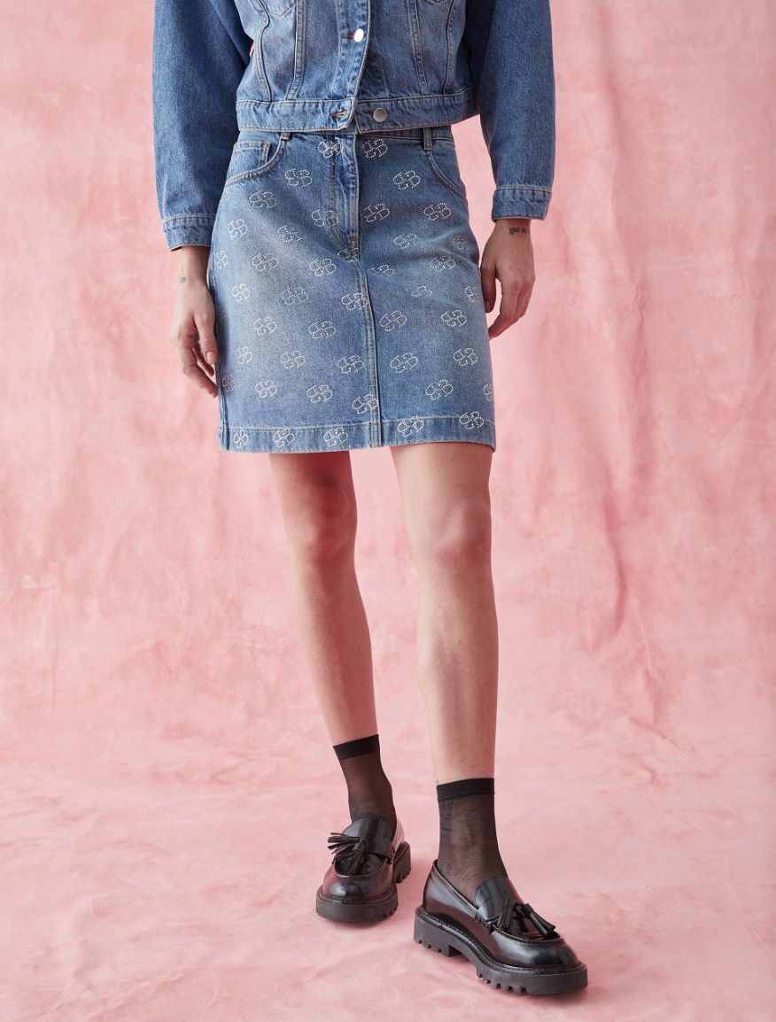 A-line mini skirt - BLUE JEANS - iBlues