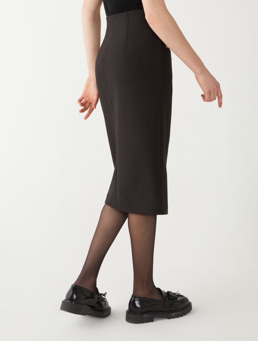 Slim-fit skirt - BLACK - 2 - iBlues