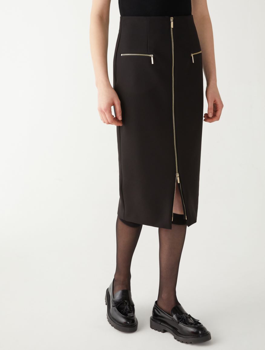 Slim-fit skirt - BLACK - 4 - iBlues