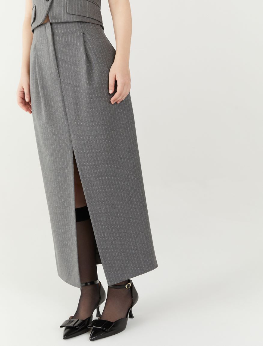 Slim-fit skirt - DARK GREY - 4 - iBlues