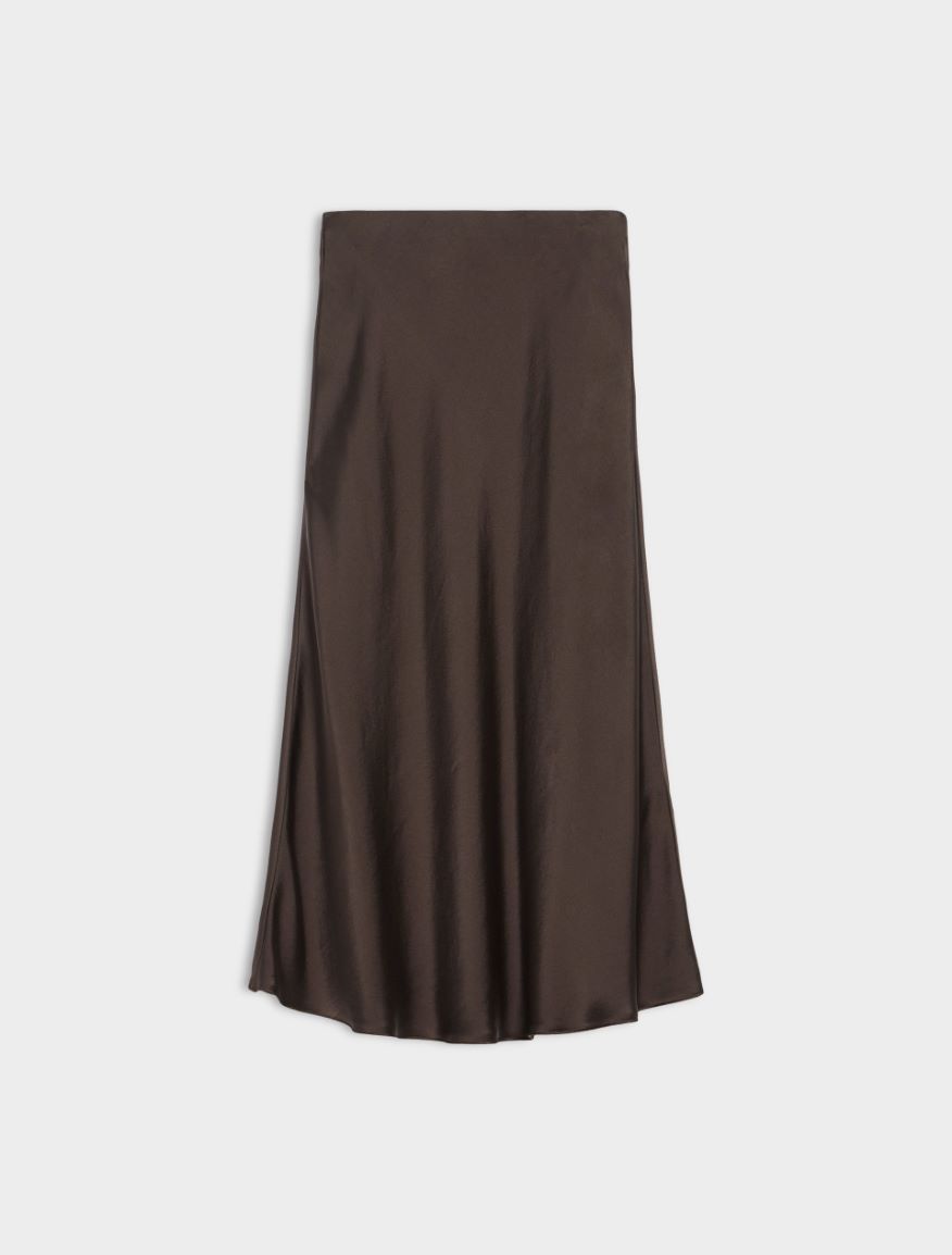 Silk skirt - DARK BOWN - 5 - iBlues