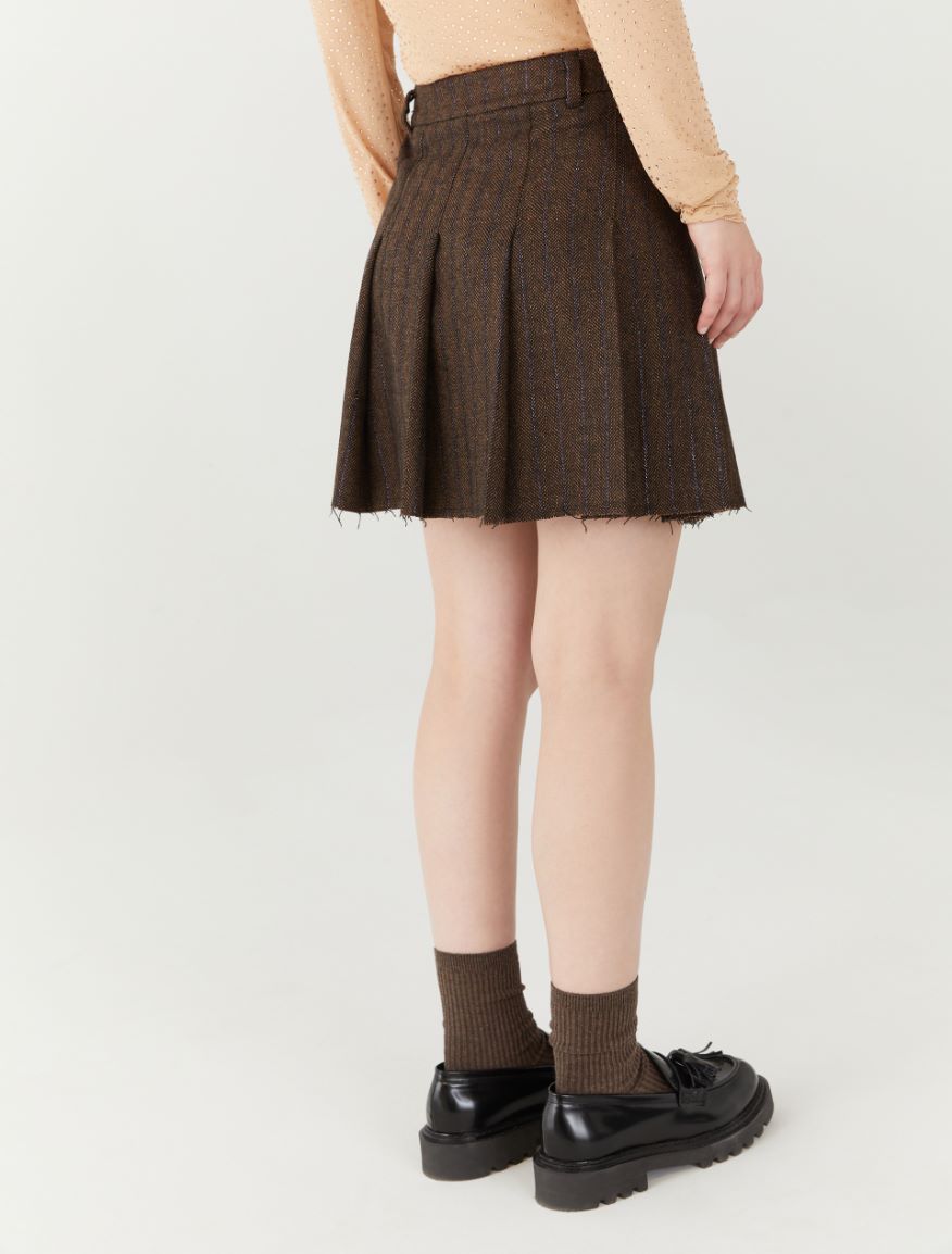 Pleated skirt - DARK BROWN - 2 - iBlues