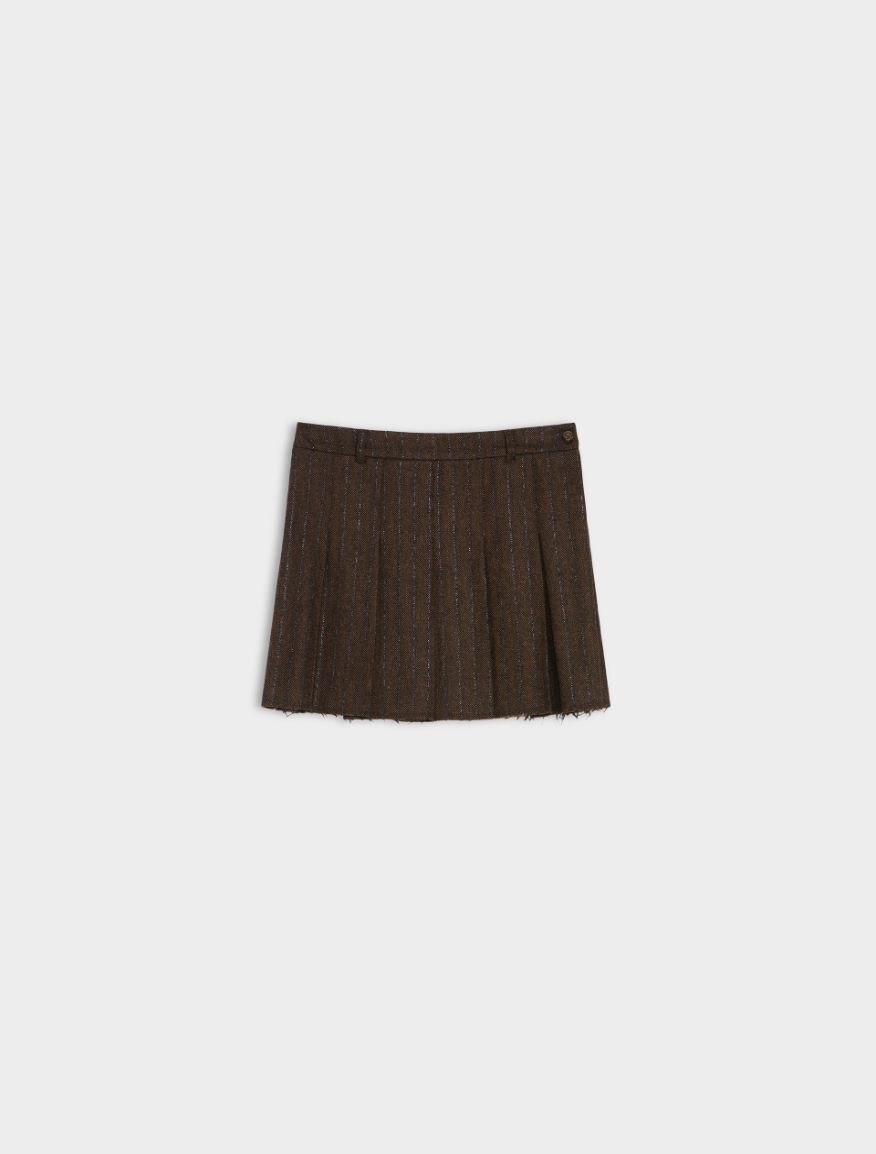 Pleated skirt - DARK BROWN - 5 - iBlues