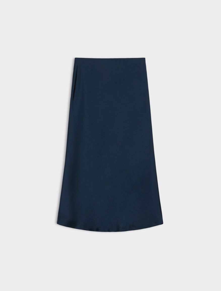 Satin skirt - NAVY - 5 - iBlues