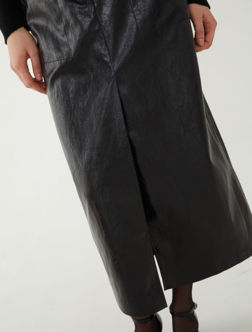 A-line skirt - BLACK - 3 - iBlues