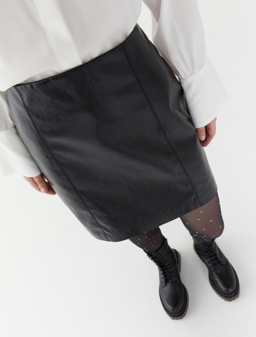 A-line skirt - BLACK - 4 - iBlues