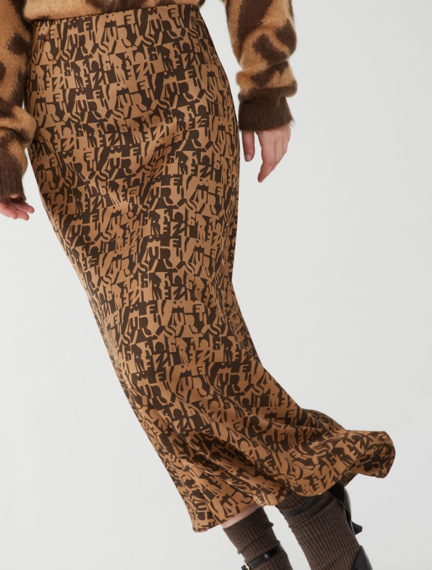 Printed skirt - CAMEL - 3 - iBlues