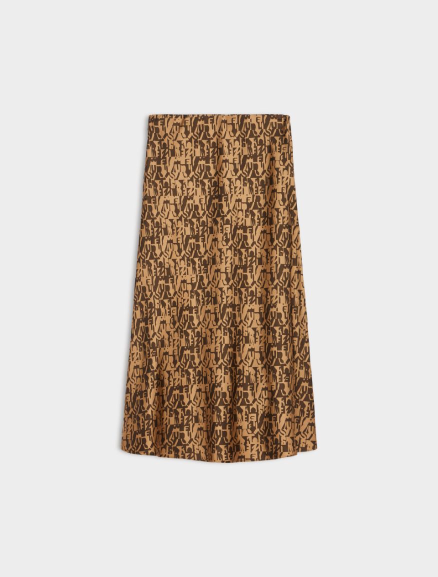 Printed skirt - CAMEL - 5 - iBlues