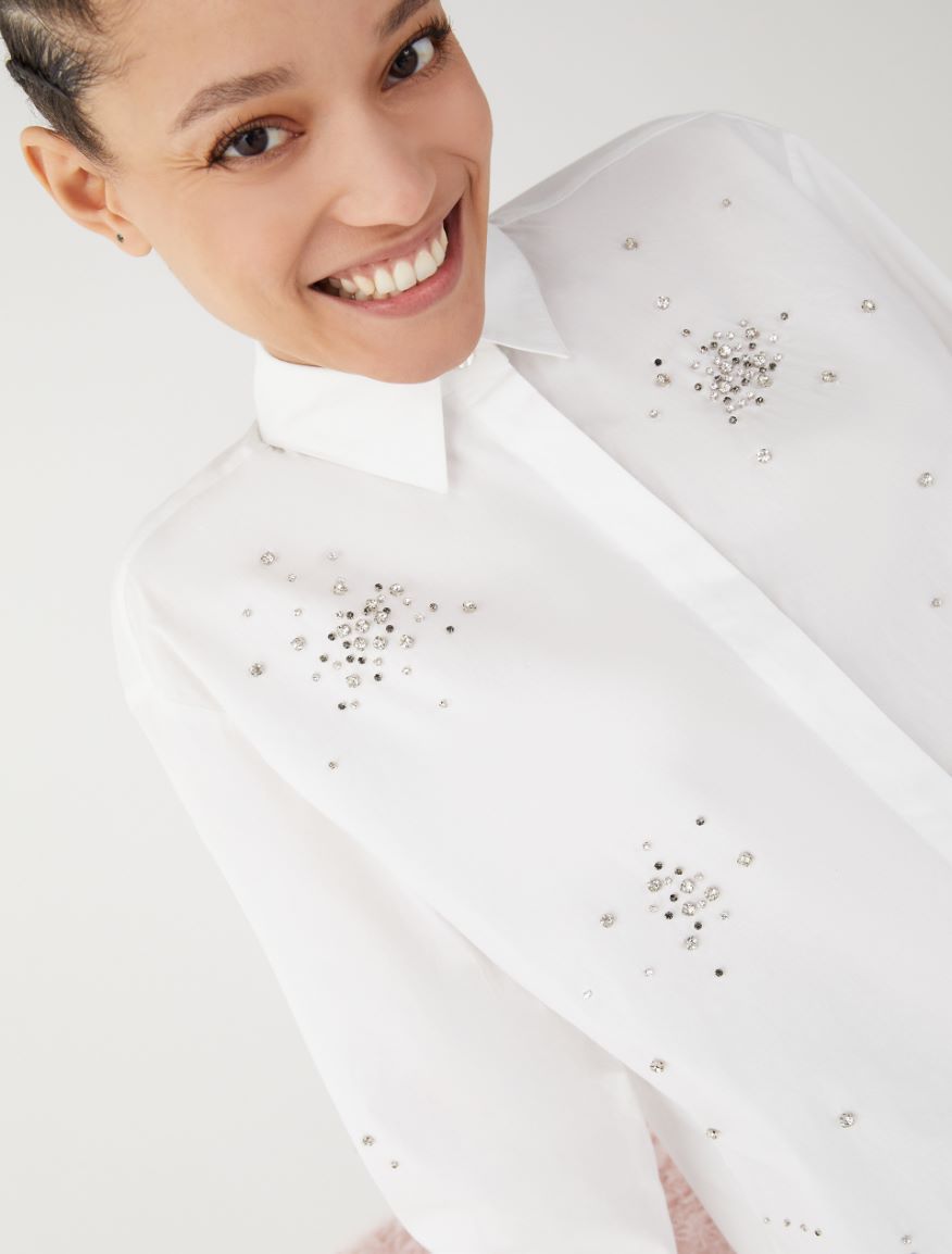 Embroidered shirt - OPTICAL WHITE - 3 - iBlues