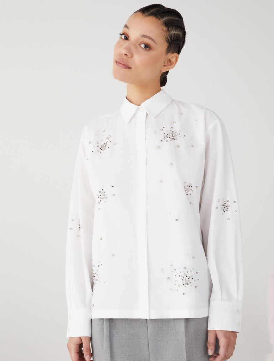 Embroidered shirt - OPTICAL WHITE - 4 - iBlues