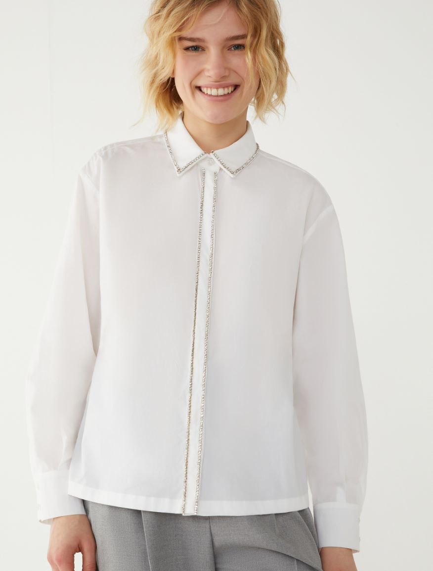 Embroidered shirt - WHITE - 4 - iBlues