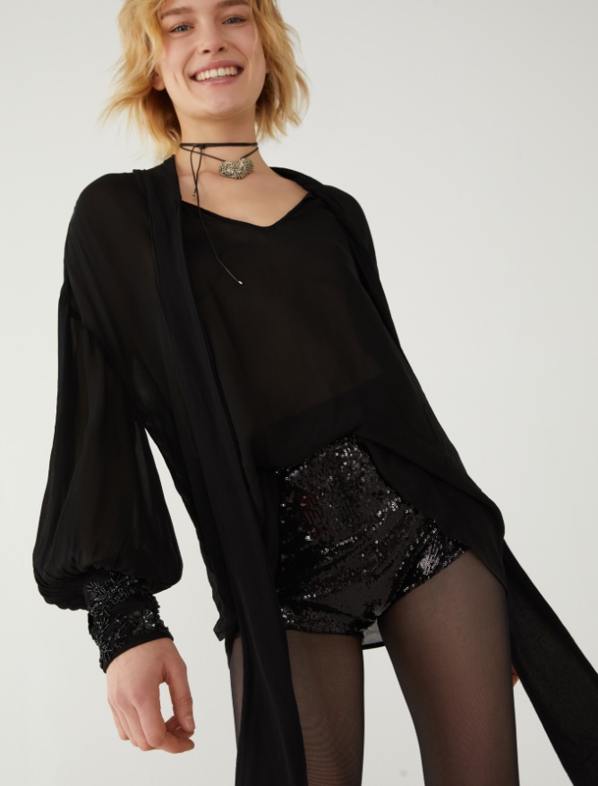 Embroidered blouse - BLACK - iBlues