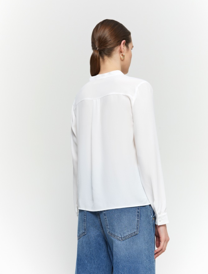 Silk-blend shirt - WOOL WHITE - iBlues