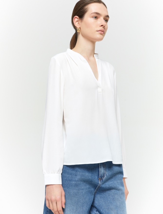 Silk-blend shirt - WOOL WHITE - iBlues