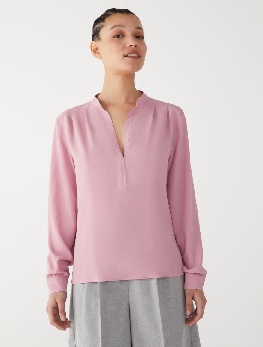 Silk-blend shirt - PINK - 4 - iBlues