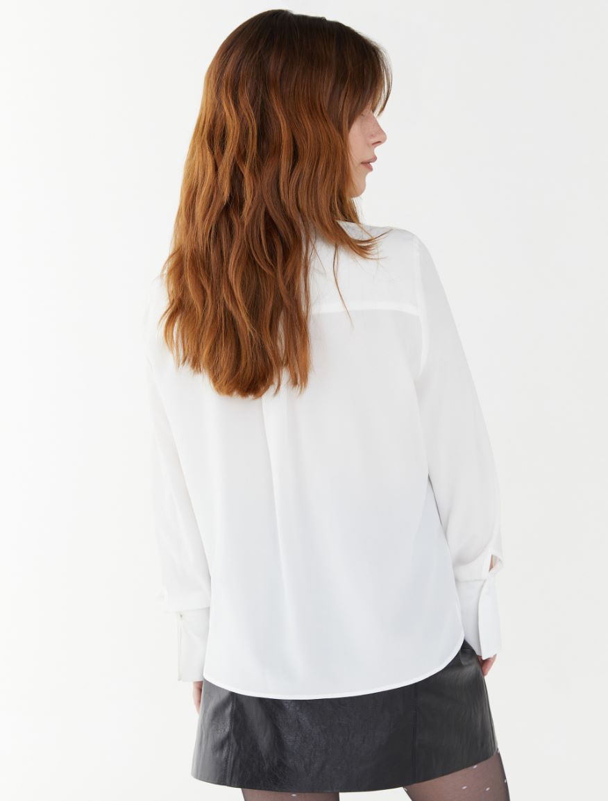 Silk-blend shirt - WHITE - 2 - iBlues