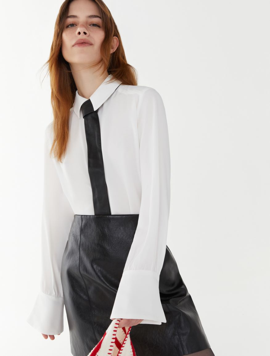 Silk-blend shirt - WHITE - 3 - iBlues