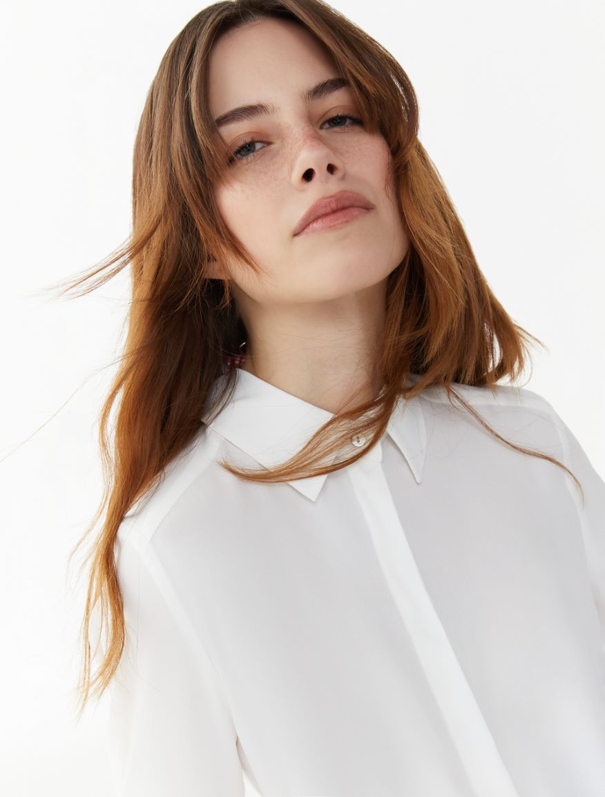 Silk-blend shirt - WHITE - 4 - iBlues