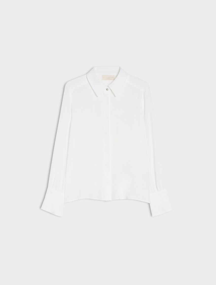 Silk-blend shirt - WHITE - 5 - iBlues