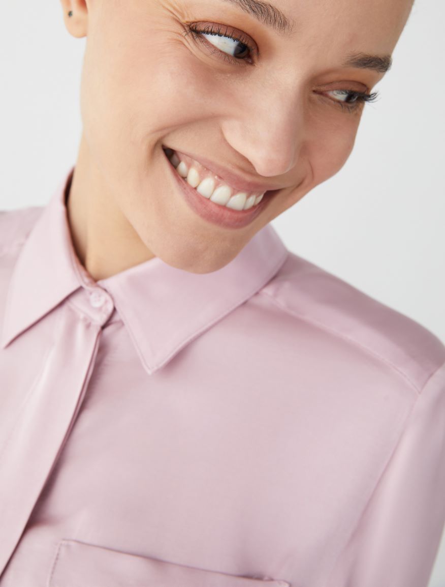 Satin shirt - PINK - 3 - iBlues