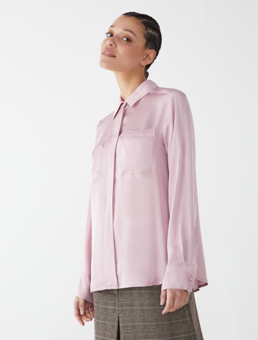 Satin shirt - PINK - 4 - iBlues