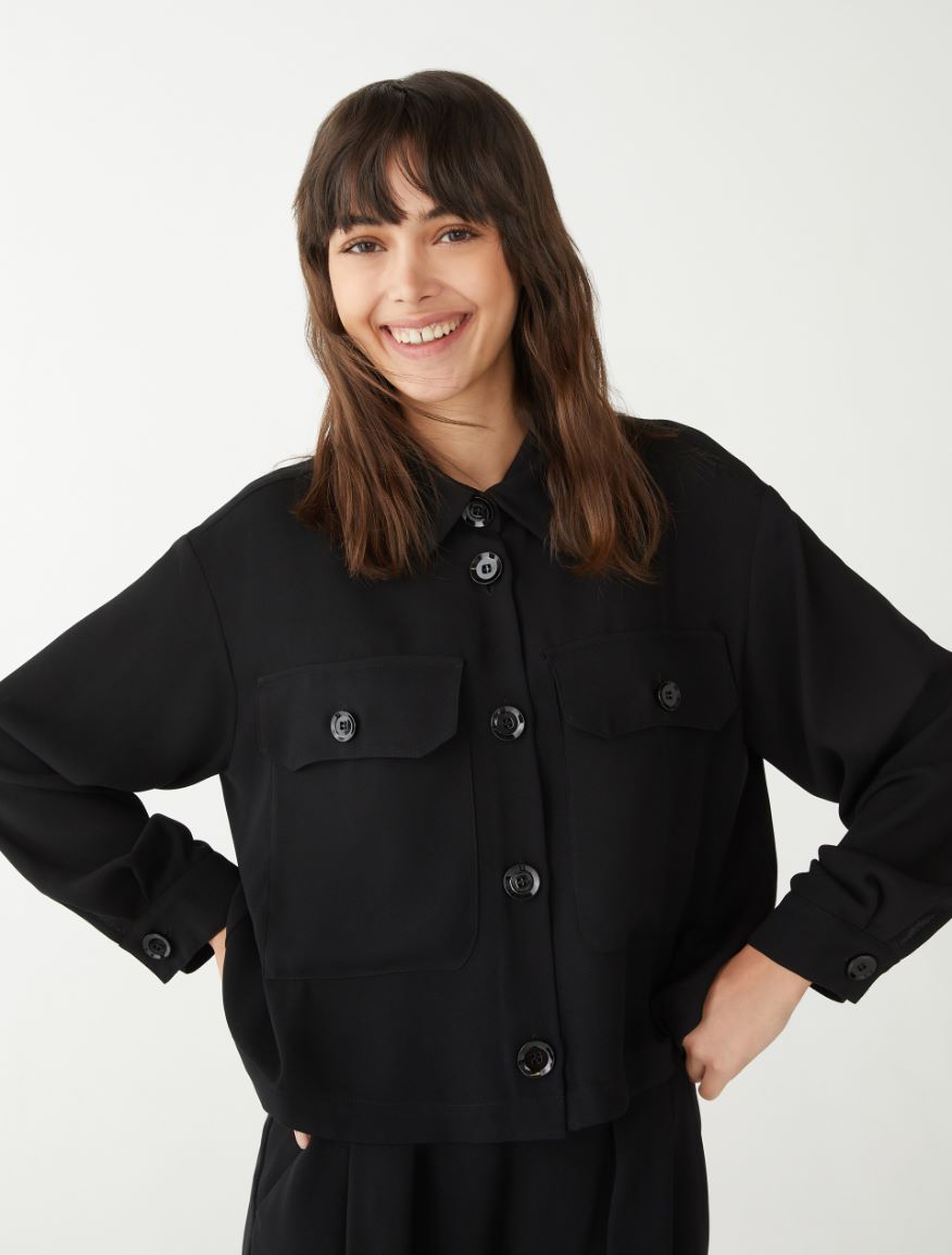 Boxy shirt - BLACK - 4 - iBlues