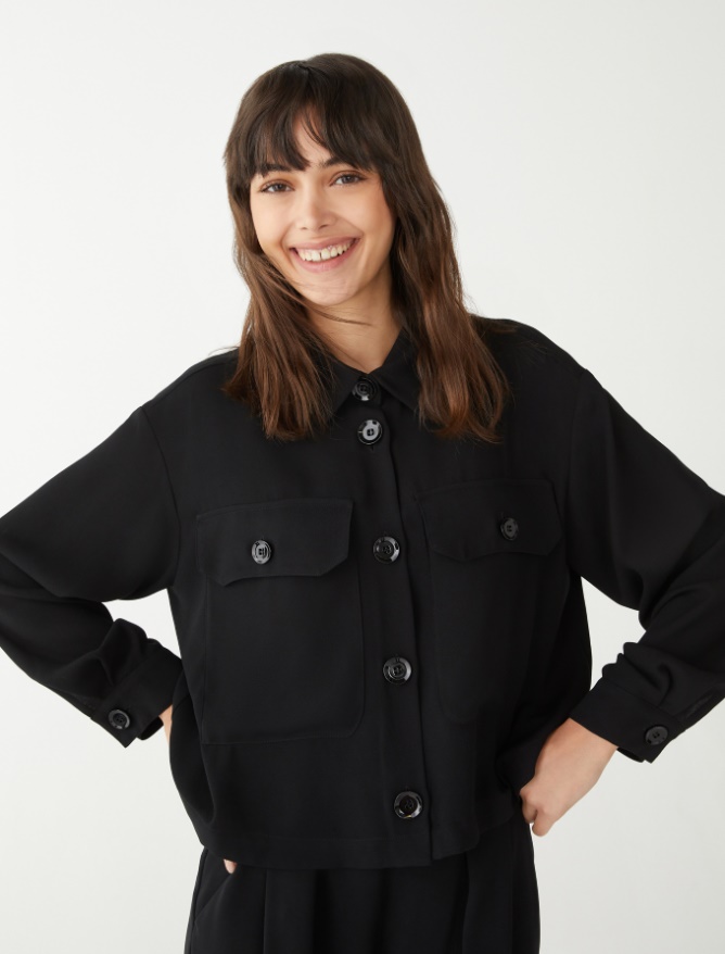 Boxy shirt - BLACK - iBlues