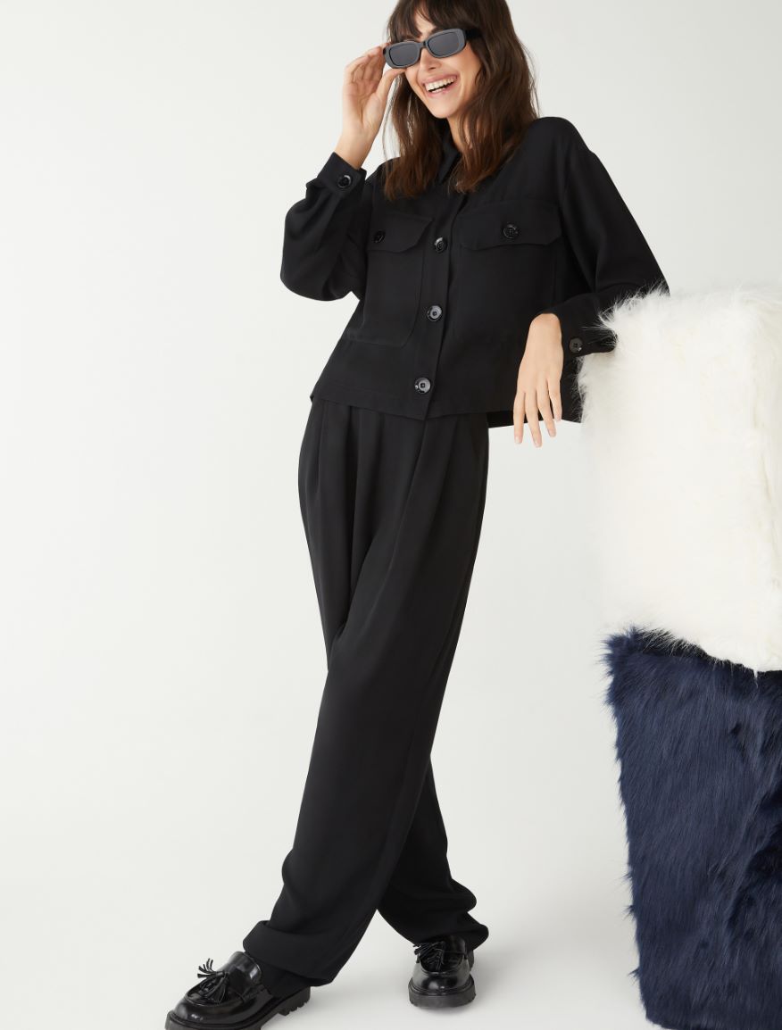 Relaxed-fit trousers - BLACK - iBlues