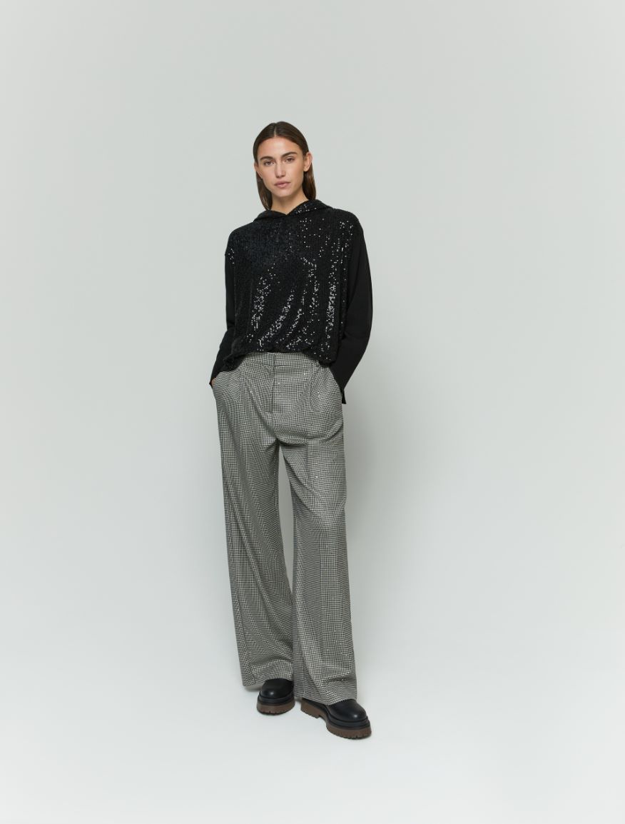 Wide-leg trousers - Black - 4 - iBlues