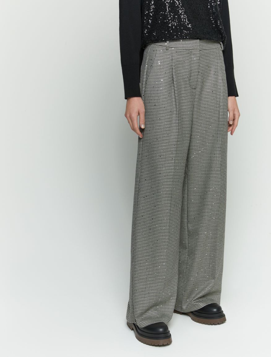 Wide-leg trousers - Black - iBlues