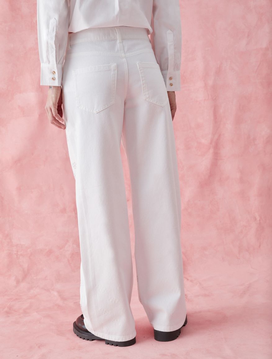 Wide-leg trousers - WHITE - 2 - iBlues