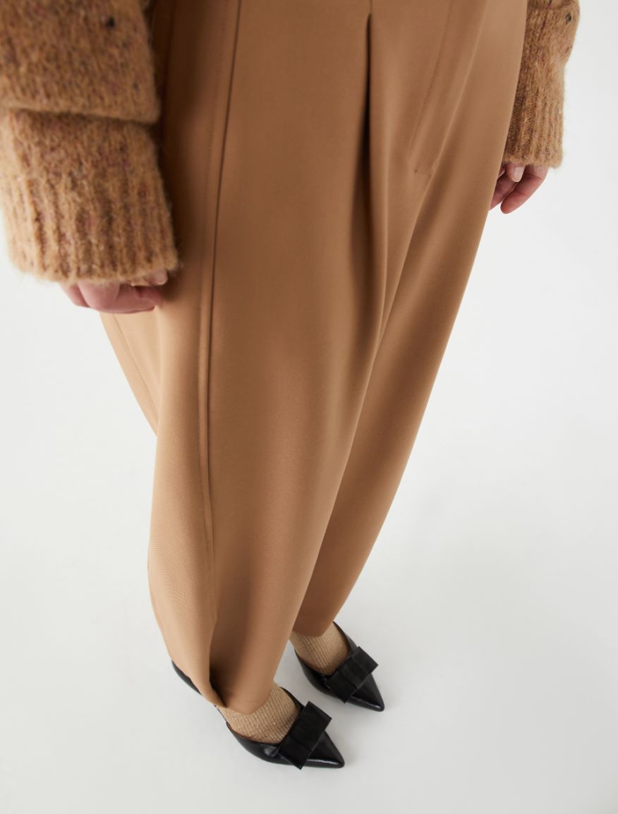 Flowing trousers - CAMEL - 3 - iBlues